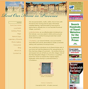 Rent Our  Home in Provence Home Page